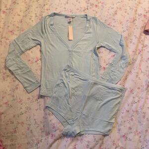 Victoria's Secret Ribbed Modal Henley Short Set